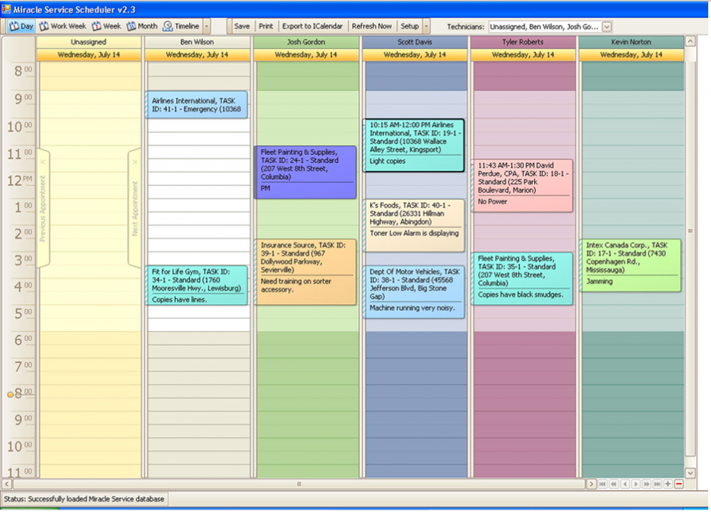 Nexent Innovations Miracle Service Field Service Management screenshot