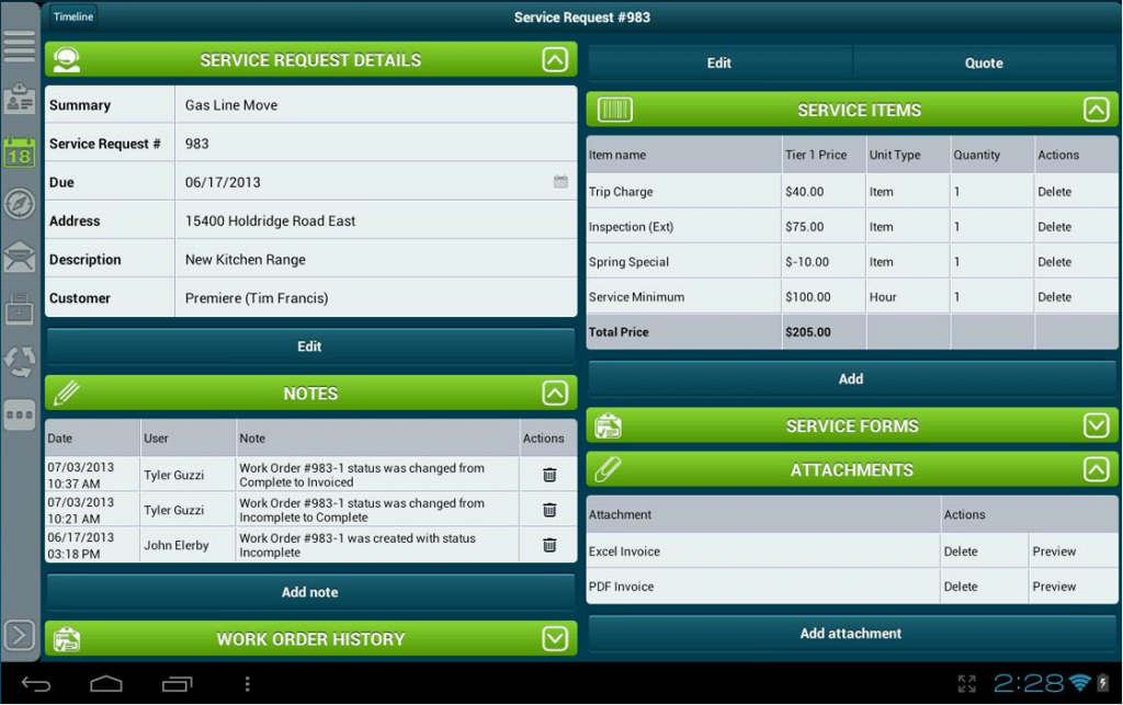 RazorSync Field Service Management screenshot